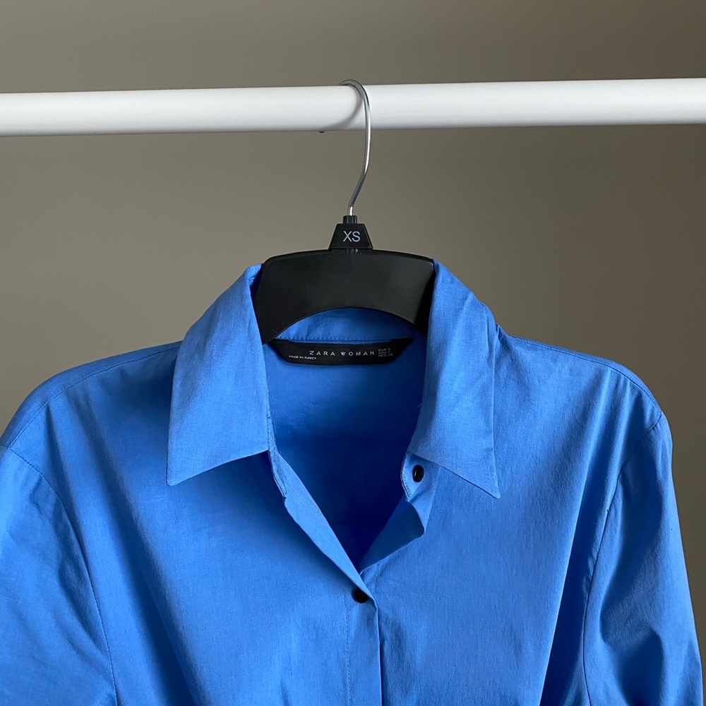 Vintage Zara women blue long sleeve dress